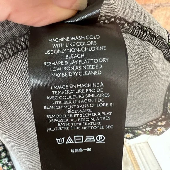 Free People Lorelai Daisy Print Tie Back Midi Dress Black M - Picture 7 of 12